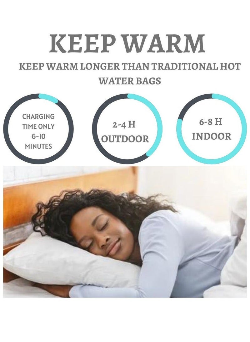 برايم بي جافاودان حقيبة ماء ساخن كهربائية قابلة لإعادة الشحن مع غطاء من الصوف لتخفيف آلام التشنجات والرقبة والكتفين وحقيبة العلاج الساخن وتدفئة اليدين والقدمين - Image 2